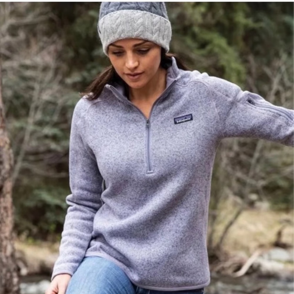 Patagonia Womens Better Sweater 1/4 Zip Pullover Heather Purple Fleece SZ Small